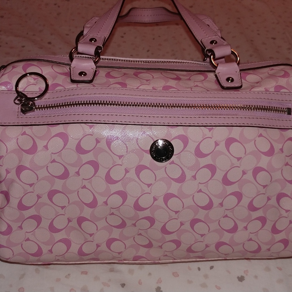 Pink Coach Bowling Bag style purse